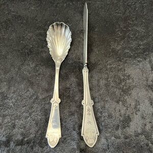 Vtg Reed Barton 1871 Gem Twisted Master Butter Knife Sugar Silverplate Mono